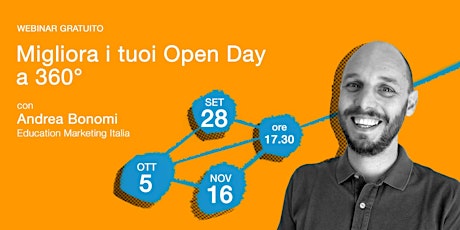 Immagine principale di Migliora i tuoi Open Day a 360° · Webinar Gratuito 