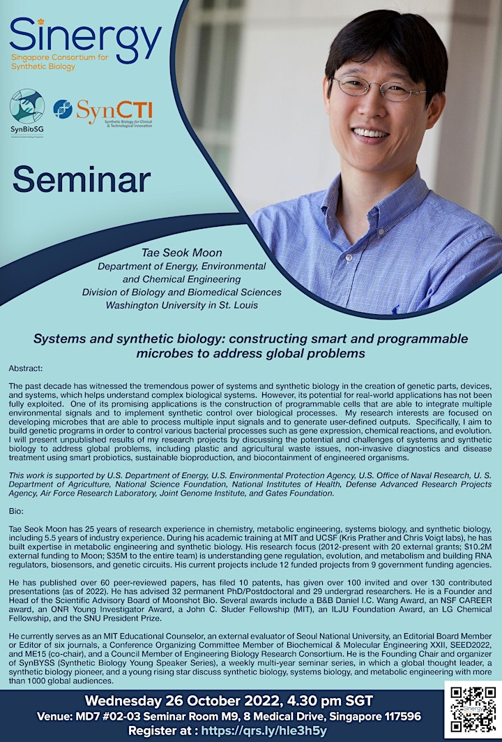 SINERGY Seminar Series – Prof Tae Seok Moon image