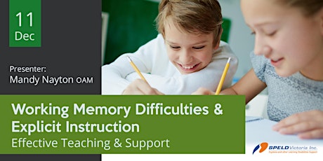 Working Memory Difficulties & Explicit Instruction primary image