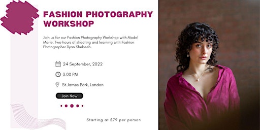 2 on 1 Fashion Photography Workshop in Central London primary image