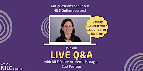 NILE Online: Q&A with Susi Pearson September 2022 primary image