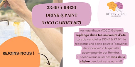 Image principale de Drink & Paint “souvenirs d’été”: Crée une carte postale à l’aquarelle