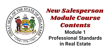 Mod 1 - Professional Standards In Real Estate