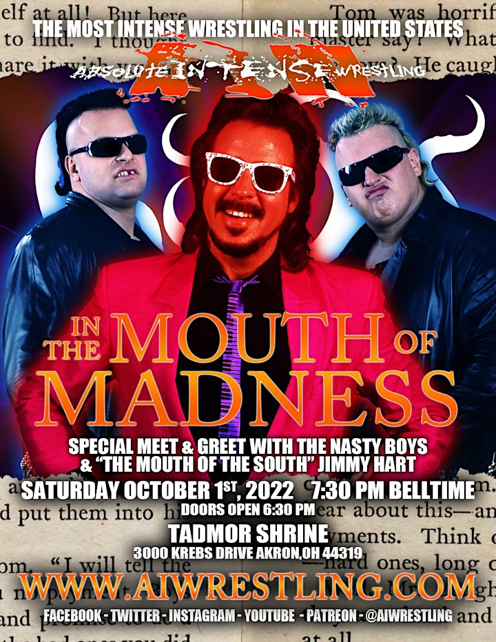 Absolute Intense Wrestling  Presents "In The Mouth Of Madness" image