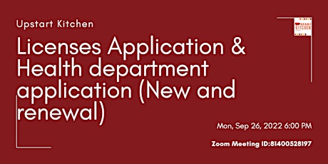 Licenses Application & Health department application (New and renewal)