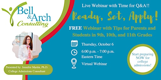 Ready, Set, Apply! Free Webinar with Tips for College Admissions