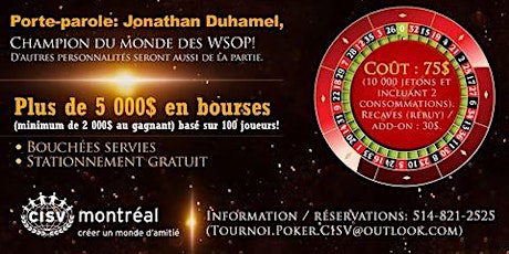 Soirée Poker au profit de CISV Montréal primary image