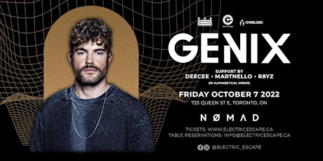 Hauptbild für GENIX at NOMAD Toronto || October 7th, 2022
