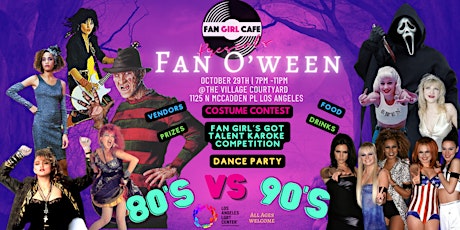 80s v 90s Halloween Costume Bash @LALGBT Center presented by Fan Girl Cafe