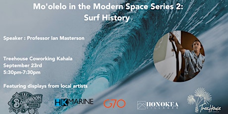 Imagen principal de MO'OLELO IN THE MODERN SPACE: HISTORY OF SURF SPEAKER : IAN MASTERSON