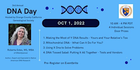 OCCGS 3rd Annual DNA Day 2022 with  Roberta Estes
