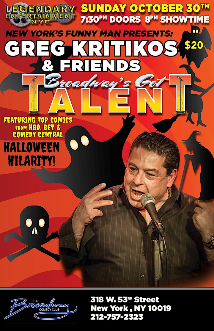 Greg Kritikos Presents: Broadway's Got Talent Comedy Show October 30th image