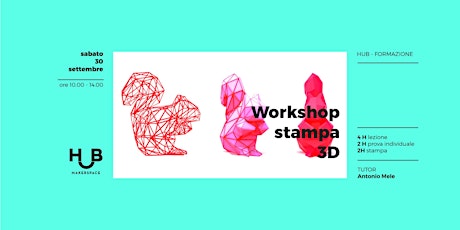 Immagine principale di Workshop di Stampa 3D - Sabato 30 Settembre 