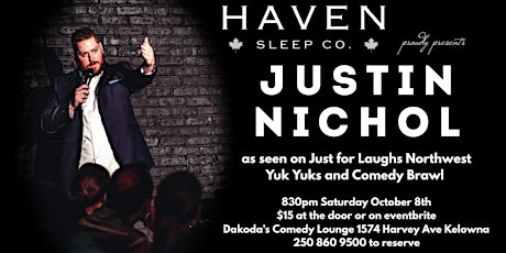 Comedian Justin Nichol presented by Haven Sleep Co