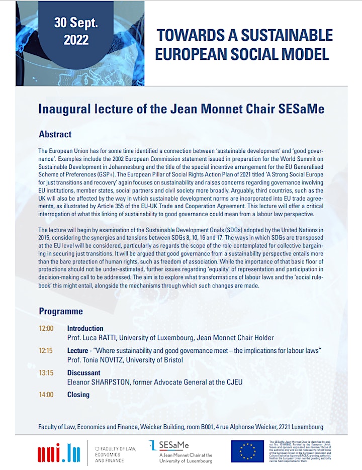 Jean Monnet Inaugural Lecture image