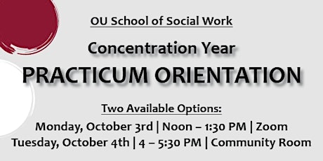2023 Concentration Year Practicum Orientation