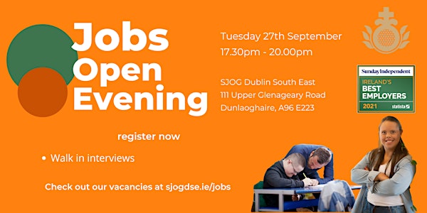 St John of God Dublin South East Jobs Open Evening Tuesday 27th Sept 2022