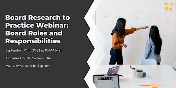 Board Research to Practice Webinar: Board Roles and Responsibilities