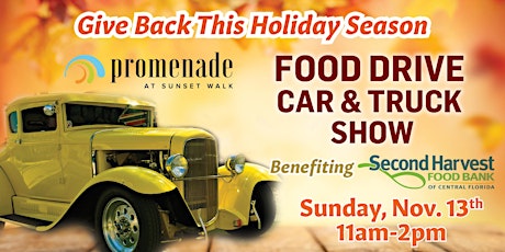 Promenade at Sunset Walk Second Sunday Car & Truck Show and Food Drive