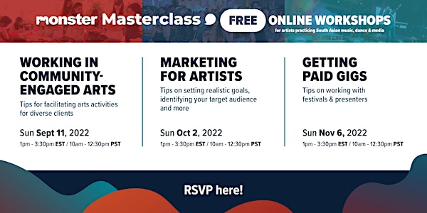 #MonsterMasterclass - Artist Entrepreneurship Workshops