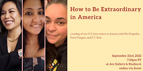 How to Be Extraordinary in America, Literary Reading and Discussion primary image