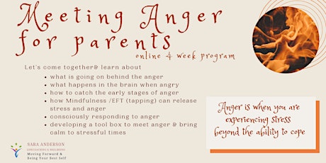 Meeting Anger for Parents  -  Morning course - 4 weeks starting Wed 5 Oct primary image