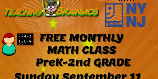 PRE-K to 2nd  Grade FREE MONTHLY math class