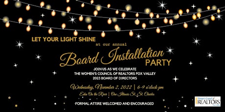 LET YOUR LIGHT SHINE -  Women's Council of Realtors 2023 Board Installation