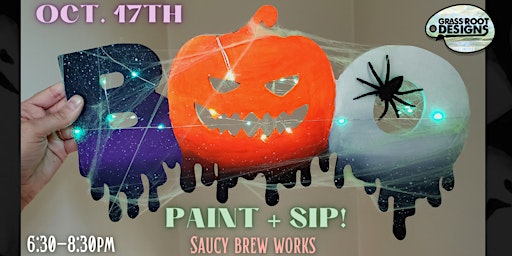 Light Up BOO Sign Paint + Sip At Saucy Brew Works