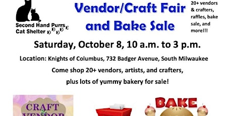 Fall Vendor/Craft Fair and Bake Sale Saturday, October 8