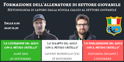 Metodologia di lavoro dalla scuola calcio al settore agonistico Metodologia di lavoro dalla scuola calcio al settore agonistico