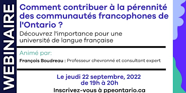 Comment contribuer à la pérennité des communautés francophones de l'Ontario