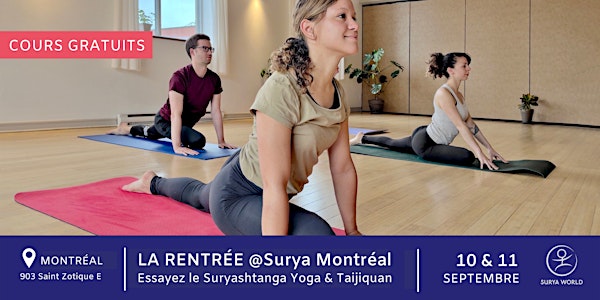 Portes ouvertes chez Surya Montréal : cours gratuits de Yoga et Taijiquan !