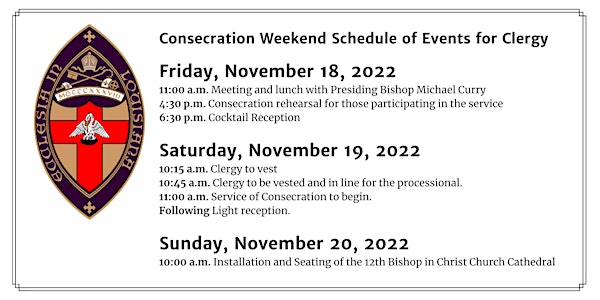 Bishop-elect Duckworth's Consecration Weekend Events for Diocesan Clergy