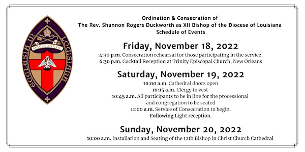 Ordination & Consecration of the 12th Bishop of Louisiana