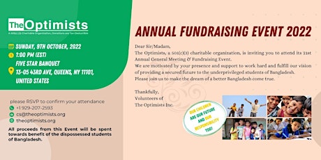 The Optimists 2022 Fundraiser Event