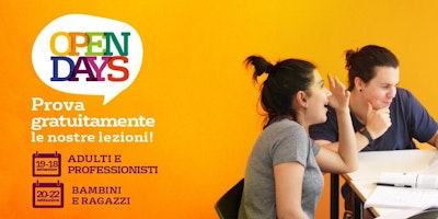 Open Days, una settimana di lezioni di inglese aperte e gratuite Open Days, una settimana di lezioni di inglese aperte e gratuite