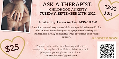 Ask A Therapist Series: Childhood Anxiety (0-9yrs)