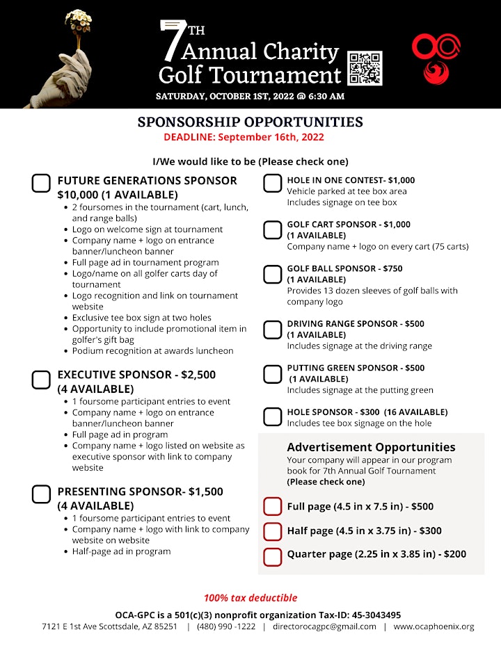 OCA Greater Phoenix 7th Annual Golf Tournament image