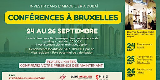 Conférences  à Bruxelles -  Investir dans l'immobilier à Dubai