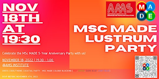 MSc MADE 5-Year Anniversary Party @AMS Institute