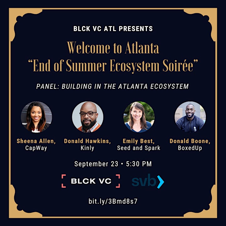 BLCK VC ATL  Presents:   Welcome to Atlanta  End of Summer Ecosystem Soiree image