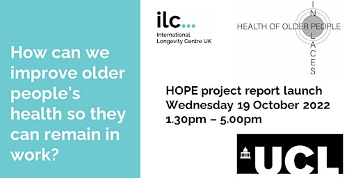 Report launch reception: Health of Older People in Places (HOPE)