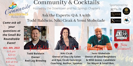 Community & Cocktails-Ask the Experts Q&A Panel w/ Todd B, Niki C & Yemi M
