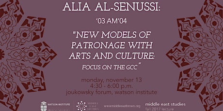 MES Lecture | Alia Al-Senussi, New Models of Patronage within Arts and Culture: Focus on the GCC primary image
