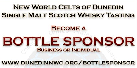 Bottle Sponsor Dunedin New World Celts Whisky Tasting 2022