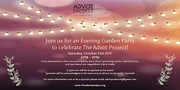Evening Garden Party to celebrate The Advot Project!