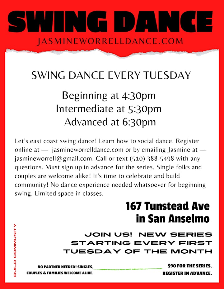 Beginning Swing  Dance  3 wk Series. Small Class Size! No partner needed. image