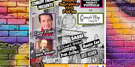 Monday Night Funnies @ Greenwich Village Comedy Club - Sept 19th