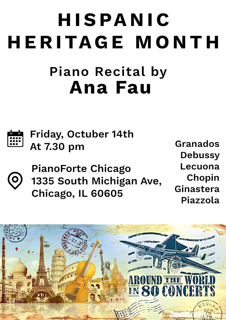 Piano concert: Recital by Ana Fau (PianoForte Chicago) image